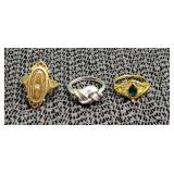 3 Avon rings size 5 and 1/2 6 and 6 and 1/2