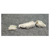 Three pieces of mineral crystals