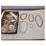 Assorted gold chain link necklaces/chains