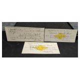 2) Deseret National Bank Checks Signed A H Woodruf