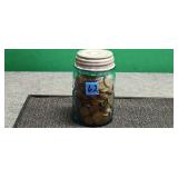 Vtg Mason Jar Full of Lincoln Wheat Backs