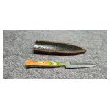 4-in Damascus knife with sheath