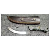 4 in Damascus knife with sheath