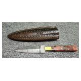 4 in Damascus knife with sheath