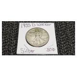1935 D Walking Liberty Silver Half Dollar