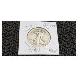 1918 S Walking Liberty Silver Reverse Mint Mark