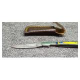 3-in folding Damascus knife with case