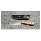 4-in Damascus knife with sheath