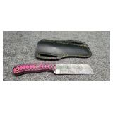 4 in Damascus knife with sheath