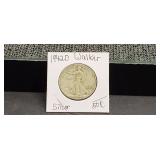 1942 D  Walking Liberty Silver Half Dollar