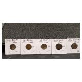 5)  Indian Head Pennies  Good Dates