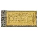 Confederate States 30 Dollar Interest Note