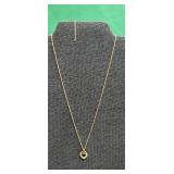 14k Open Heart Pendant Necklace w/ Sm Stones