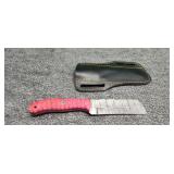 4 inch Damascus knife with sheath