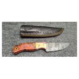 Three and a half inch Damascus knife with sheath