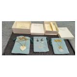 Lenox Crystal Heart Necklace & Earrings & Pendant