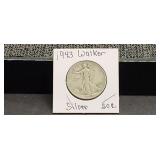 1943  Walking Liberty Silver Half Dollar