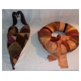 Vintage crazy quilt wreaths.