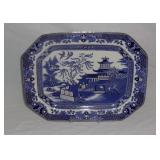 Antique Blue Willow platter.