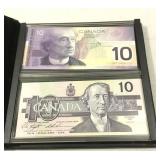2001 Canadian mint $10 bills.