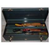Heavy duty blue tool box w/ contents.