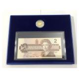 1996 Canadian $2 proof coin & banknote.
