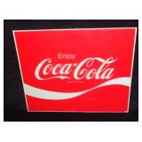 Vintage Coca-Cola cooler sign.