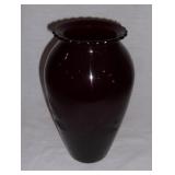 1950's Anchor Hocking ruby etched vase.