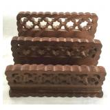 Vintage Szechwan wooden envelope stand.