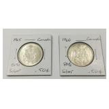 1960's Canadian 80% Silver .50 cent coins.