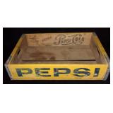 1976 Pepsi Cola flat style wooden crate.