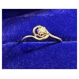 Ladies 10k & 14k yellow & white gold diamond ring.