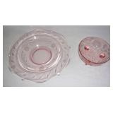 Vintage pink depression cornflower w/ fruit bowl.