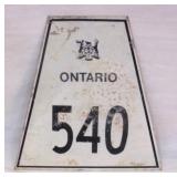 Ontario Highway 540 sign.