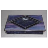 Vintage stained glass trinket box.