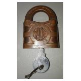 Vintage Yale brass padlock.