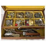 Vintage jewellery box w/ costume contents.