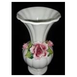 Vintage Capodimonte vase w/ roses.