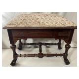 1890's Victorian walnut slipper bench.