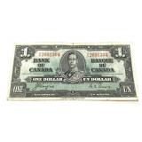1937 Canadian $1 banknote.