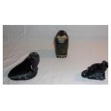 Resin & wooden figurines.