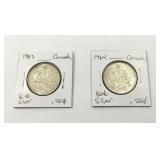 Canadian 80% Silver .50 cent pieces.