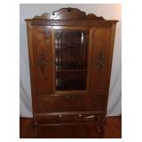 1930's Walnut china cabinet.