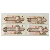 1986 Canadian $2 banknotes