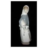 Vintage Lladro figurine of lady w/ lamb.