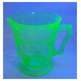 1930's vaseline glass pitcher.