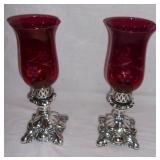 Vintage pair of candle stands.