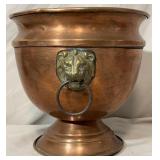 1940's Copper planter w/ brass lion's head #2.