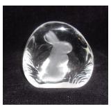 Vintage crystal rabbit paperweight.