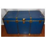 Vintage metal storage trunk.